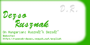 dezso rusznak business card